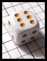 Dice : Dice - 6D Pipped - White with Orange Pips - FA collection buy Dec 2010